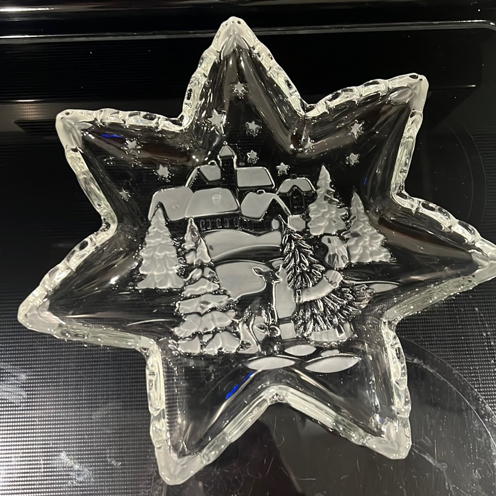 Crystal Christmas Dessert Dish